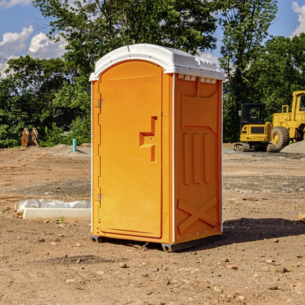 how often are the portable restrooms cleaned and serviced during a rental period in Williamstown KY